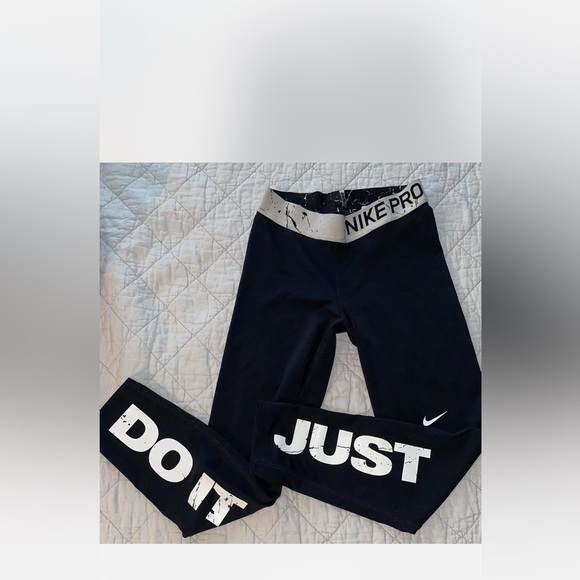 Nike Pants - Nike  Navy Leggings with Bold Print